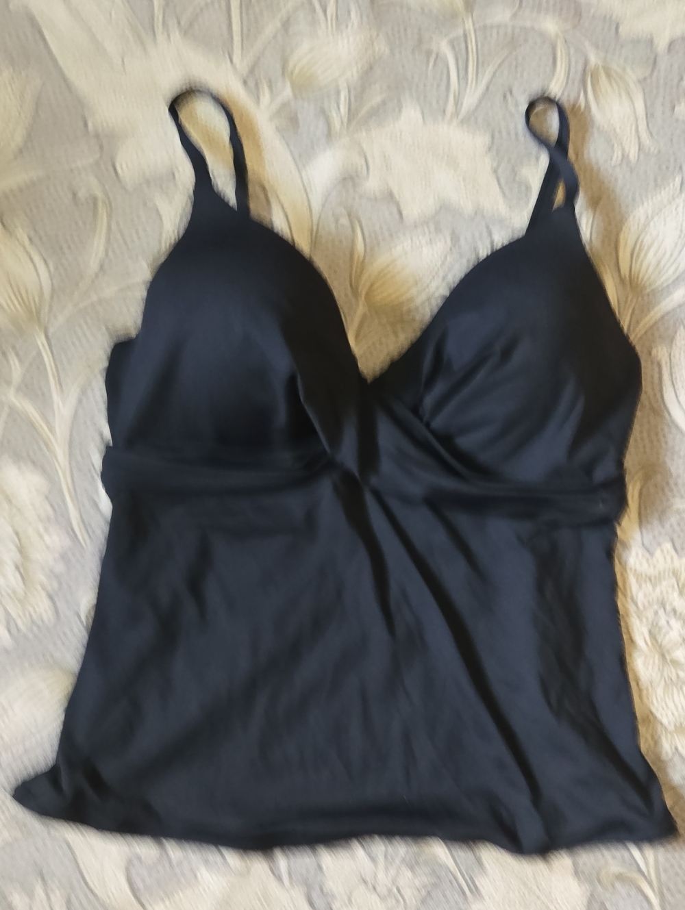 Leilani Padded Black Tankini Top - 14